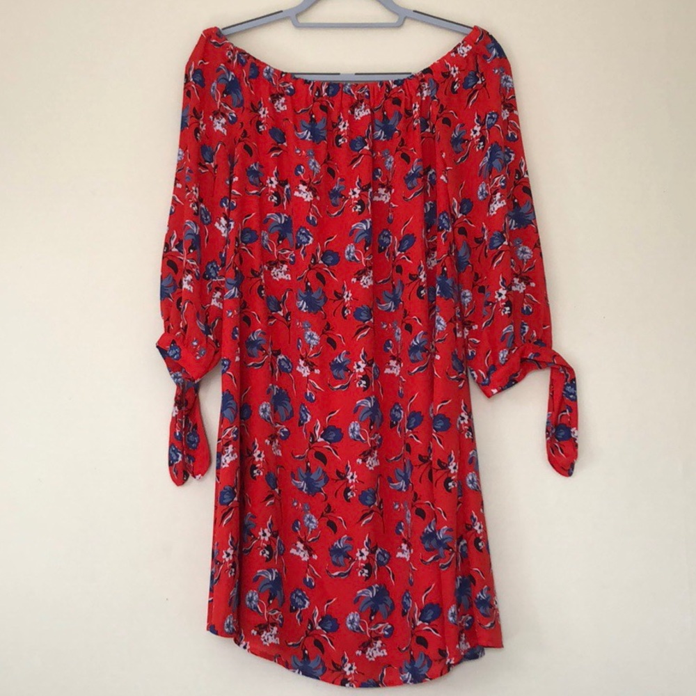 Red Floral Dalia Dress